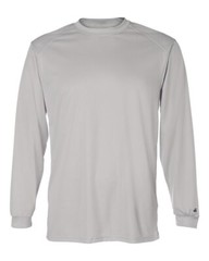 Badger Men B-core Long Sleeve T-shirt Antimicrobial Workout 4104 Silver Large