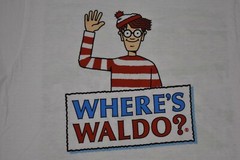 Where’s Waldo Mens 2-Sided White Tee Shirt New S, M, L, XL