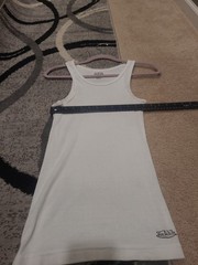 Von Dutch Originals Medium Mens Ribbed White Tank Slim Fit Scoop Neck
