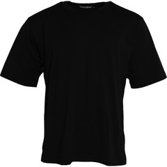 DOLCE & GABBANA T-shirt Black Logo Embossed Cotton Crew Neck IT46/US36/S 750usd