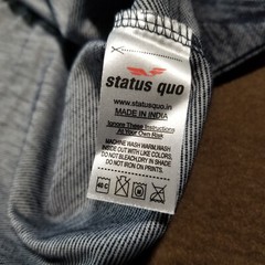NWT STATUS QUO LONG SLEEVE HENLEY CREW NECK GRAY AND BLUE XXL