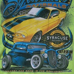 Rare Grail 2014 Syracuse Nationals Neon Green Racing Hotrod T-Shirt, Men’s XXL