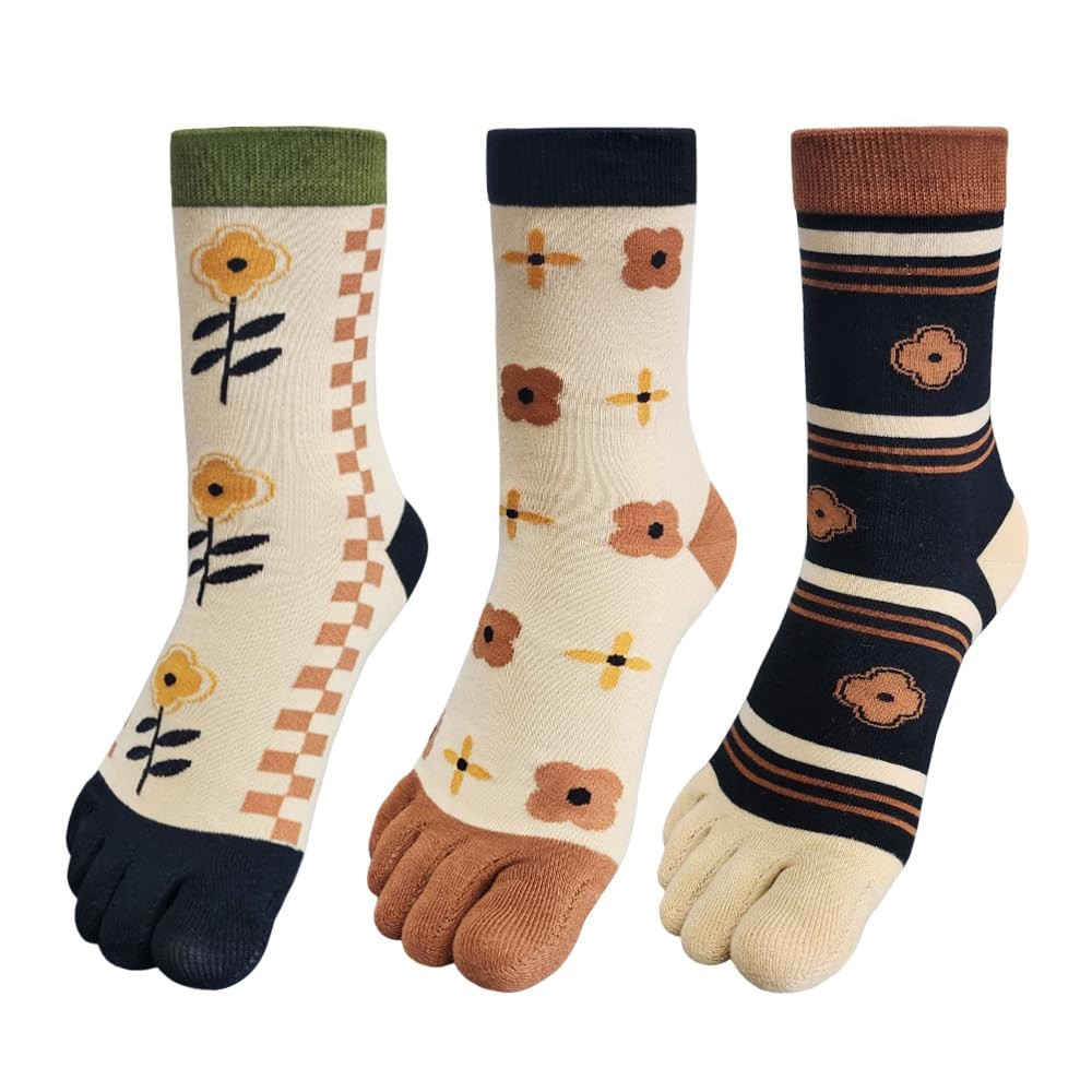 Womens Girls Toe Socks Five Fingers Cute Colorful Ankle Athletic Running Toe …
