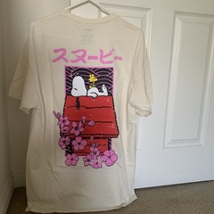 Snoopy Woodstock Japanese T-shirt Sakura Cherry Blossom Peanuts Japan L no tags