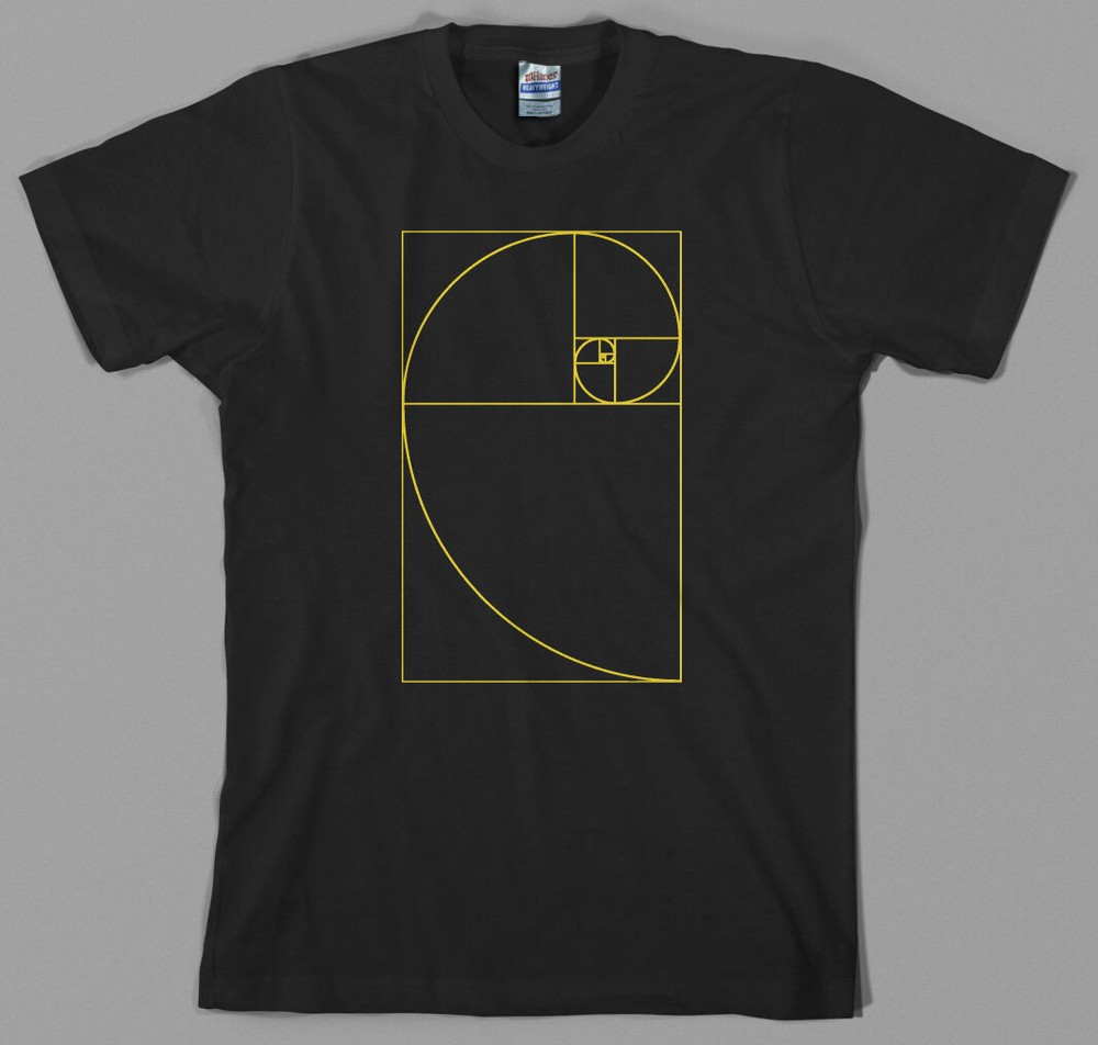 Golden Ratio T Shirt Fibonacci Spiral DaVinci Tool God Geek Universe Esoteric