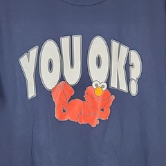 Sesame Street Elmo You OK? Graphic Print T-Shirt Large Mens Adult Cartoon Tee