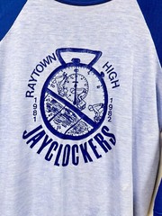 Vintage 1982 High School Swimming T Shirt Raytown Jayclockers Blue Jays Large