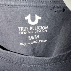 True Religion Men’s M Black Buddha Graphic Logo Cotton Crew Neck T-Shirt
