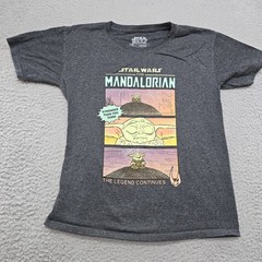 Star Wars Mandalorian Shirt Adult Medium Gray The Legend Continues