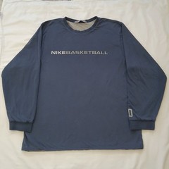 Vintage Nike Reversible Long Sleeve Shirt Mens Large Gray And Blue Heavyweight