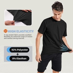 Mens T-shirts Short Sleeve T-shirts Quick Dry Breathable Training Shirt Fitness
