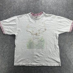 Vintage Deer Buck Wildlife Shirt Mens XL White Layered LAT Sportswear Made USA