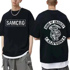 Sons Of Anarchy T-Shirts SAMCRO Tees Unisex Cotton Tees Black, White, Blue, Grey