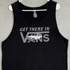 Vans Shirt Mens Large Black Get There In Vans Graphic Print Tank Top Sleeveless
