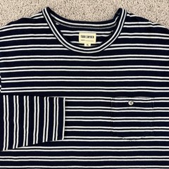 Todd Snyder Crewneck Shirt Mens XL Striped Long Sleeve Nautical Chest Pocket
