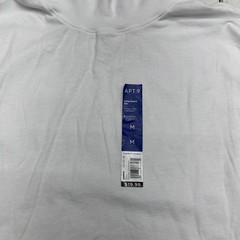 APT.9 Premier Flex Shirt Mens Medium White Long Sleeve Mock Neck Stretch Tee