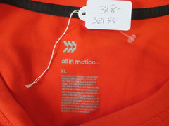All In Motion Orange T-Shirt Mens Size XL Chest 49 Short Sleeve 318-32195