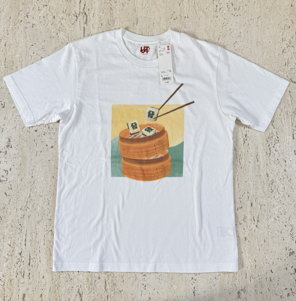 NEW UNIQLO UTMe Hong Kong Local Artist Exclusive Mens Med/Large Mahjong Dim Sum