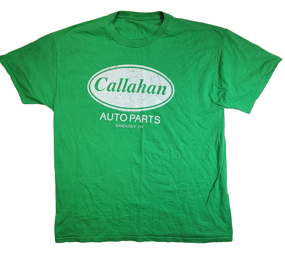 Callahan Auto Parts Tommy Boy Farley Spade Movie Kelly Green T-shirt LARGE
