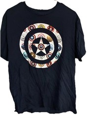 Marvel T-shirt Dark Navy Large Multi Shield Print Pre-Owned