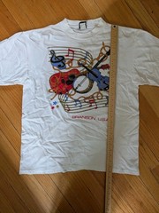 Diamond Dust White Branson USA Music Graphic Crew Neck T-Shirt Size L