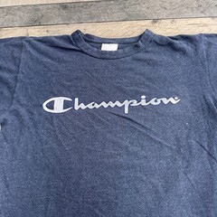 Champion Mens T Shirt Blue Single Stitch 90s Retro Size Medium