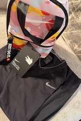 Nike Women’s Blck Dri-FIT Pro Athletic Shirt Size L & New Nike Lunchbox Nice Set