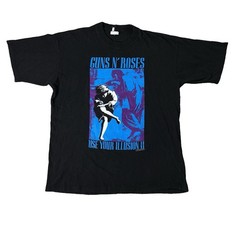 Vintage Guns N Roses Shirt XL EURO Black 90s Band Use Your Illusion II 1991