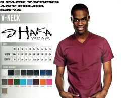 3 PACK SHAKA WEAR MENS V-NECK T-SHIRT ANY COLOR FREE SHIPPING SM-7X