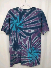 New Tie Dye Men’s T-Shirt Purple Blue Adult Large Multicolor Summer Swirl Spiral