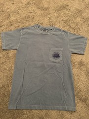 Live Oak Brand Comfort Colors American Flag T-Shirt Size Small Blue Excellent