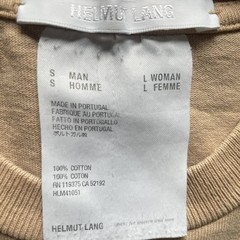 Helmut Lang T-Shirt Unisex Mens Small/Womens Large Beige Portugal MINT