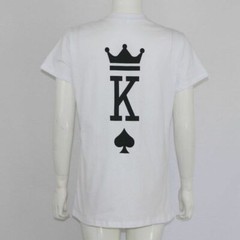 Couple Tshirts King Queen Casual Tops Summer Women Men Lover Short Sleeve Casual