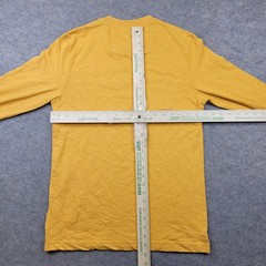 Chaps Shirt Mens Small Yellow Long Sleeve Henley Soft Feel Tagless Jersey Tee