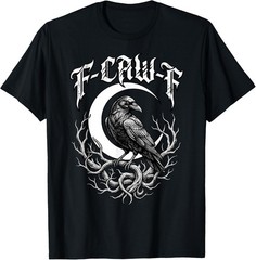 F-Caw-F Crow Raven Moon Gothic Funny Spooky Halloween Unisex T-Shirt