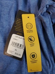 LEE Jeans Mens T-shirt Blue XL Long Sleeve Crew Neck Graphic Tee Spell Out