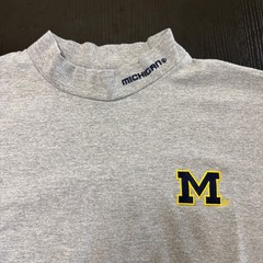 VTG Colosseum Michigan Wolverines Mock Neck Shirt Men’s XL Gray Y2K Sportswear