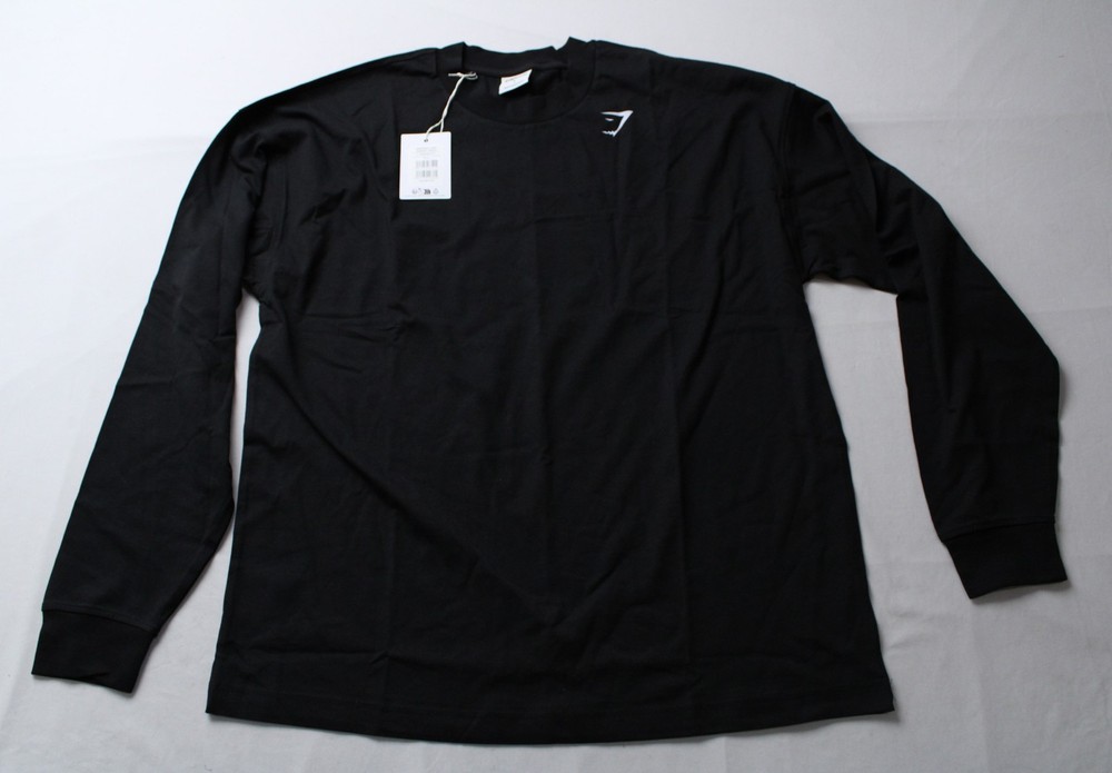 Gymshark Men’s Oversized Western Long Sleeve T-Shirt ZG3 Black Large NWT