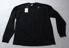 Gymshark Men’s Oversized Western Long Sleeve T-Shirt ZG3 Black Large NWT
