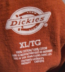 Dickies Mens Work Shirt Adult XL Brown Long Sleeve 100% Cotton Thick See Video