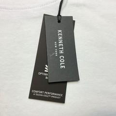 New KENNETH COLE Men’s Short Sleeve T-shirt Size XXL White w/Beige