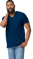 Large Gildan G64V Adult Ringspun Soft Style Mitered V-Neck Short Sleeve T-Shirt