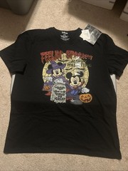 Disney Mickey Minnie Mouse Halloween T-Shirt Mens LARGE NWT Worn Vintage Look