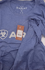 2-PACK, Ariat Men’s Shield Flag T-Shirt-54198- NAVY HEATHER – New, Size XL