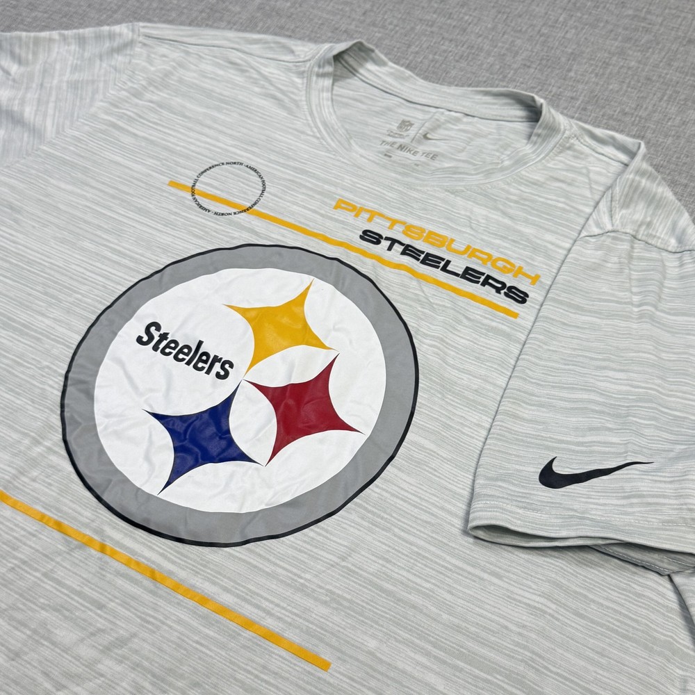 Nike Pittsburgh Steelers T-Shirt Mens XL Gray NFL Football Dri-FIT Team Apparel