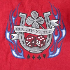 Y2K Full Throttle Shirt Mens Medium Red Dice Flames No Boundaries Graphic Tee