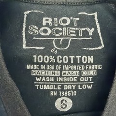 Riot Society T-shirt Men S Black Graphic Orint Logo 100% Cotton.#47184
