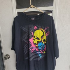 GWP Sport Mens Skull T-Shirt Size XXL Black Short Sleeve