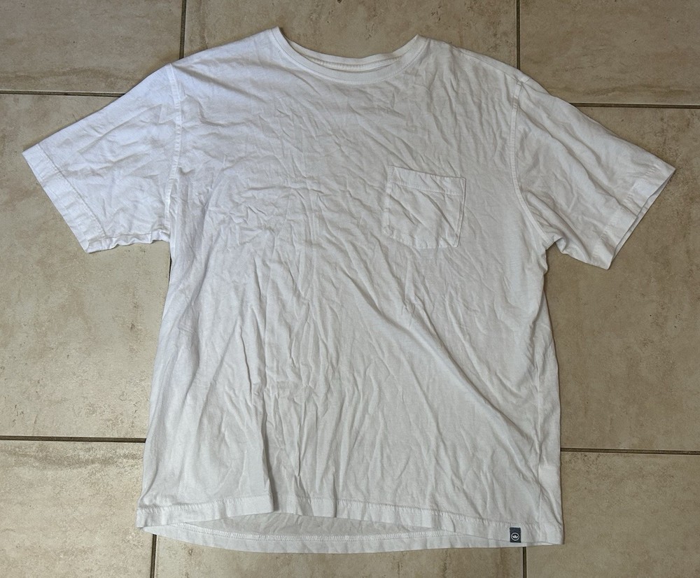 Peter Millar Seaside Men’s White Large T-Shirt Cotton Modal Jersey Crew Pocket