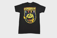 Pac-Man Mens Pac-Man & Ghosts Classic Retro Arcade Game Black Shirt New S-XL